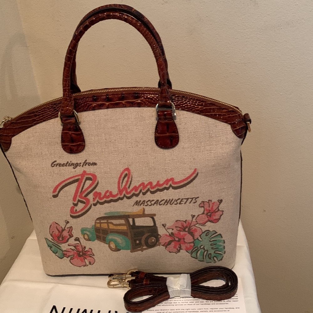 - Brahmin LARGE DUXBURY SATCHEL pecan Pipa